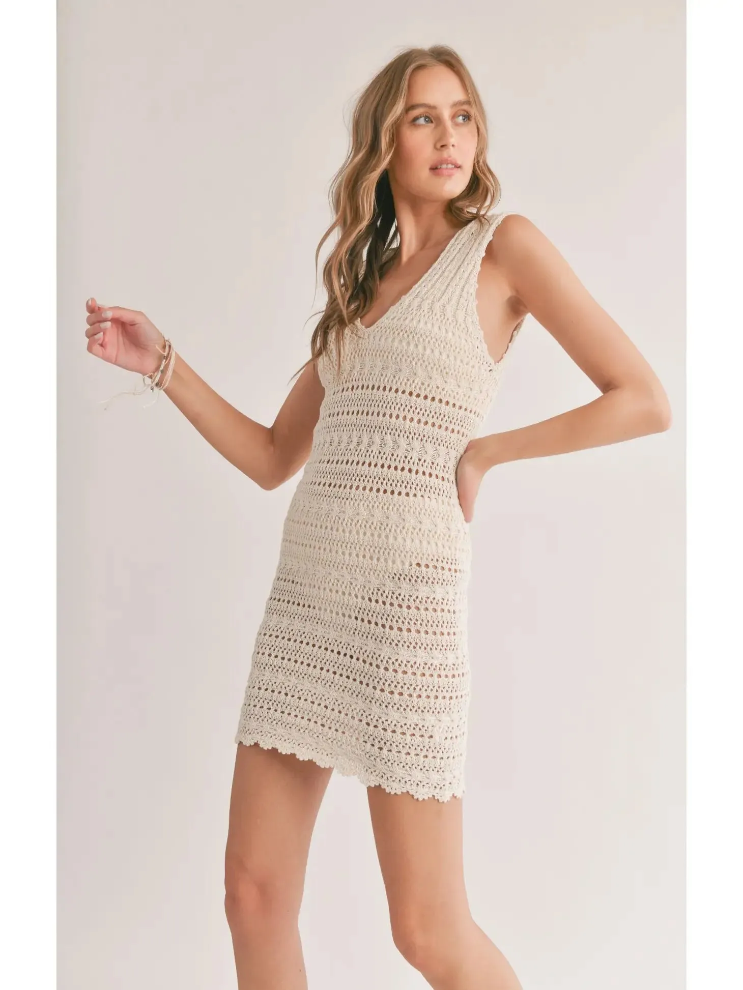 Sadie & Sage Jaz Open Knit Mini Dress