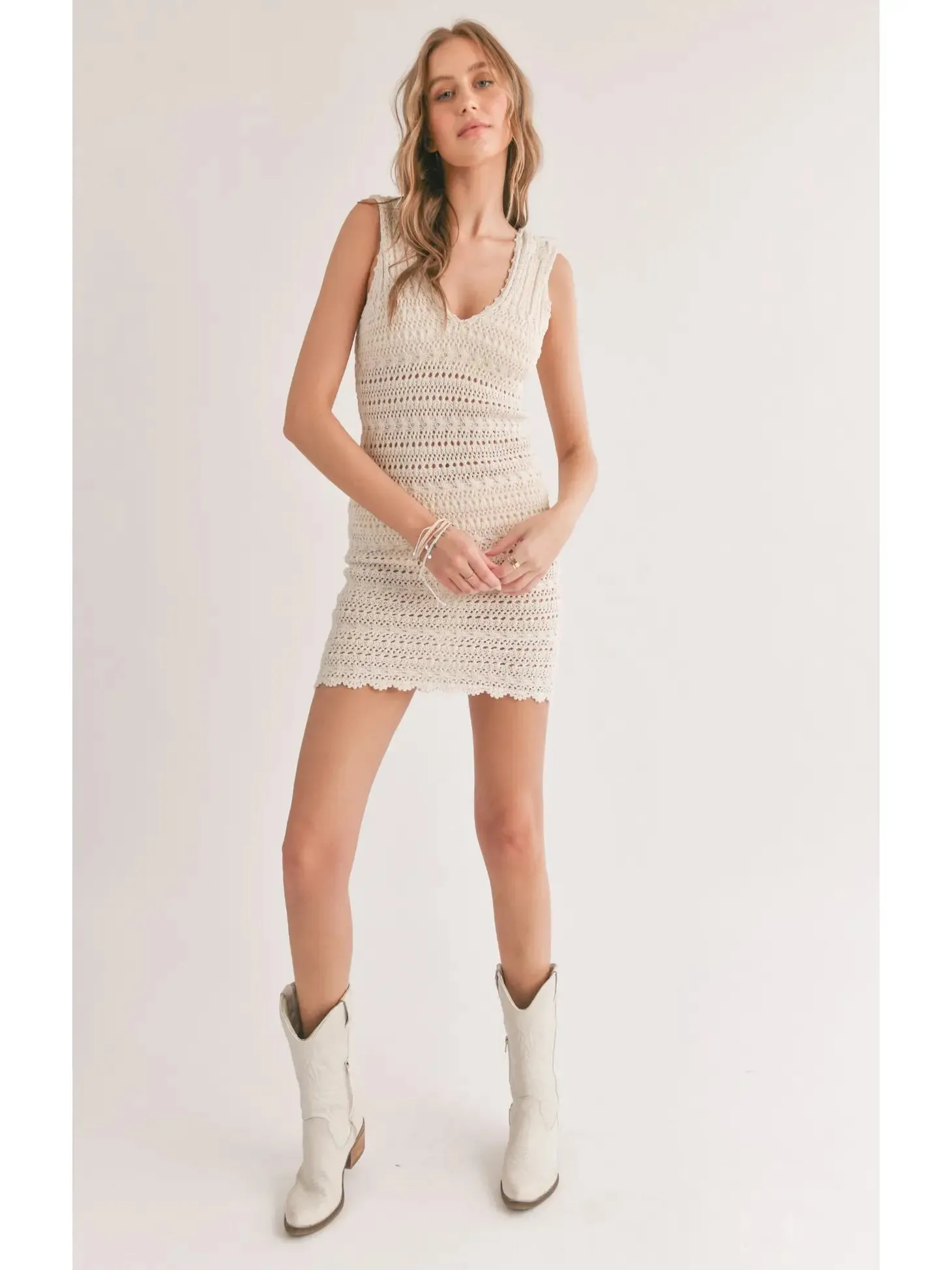 Sadie & Sage Jaz Open Knit Mini Dress