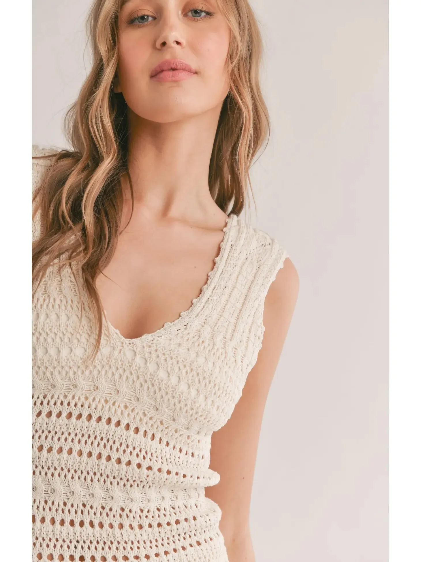 Sadie & Sage Jaz Open Knit Mini Dress