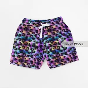 Sale Double Layer Jazzy Shorts | Rainbow Leopard