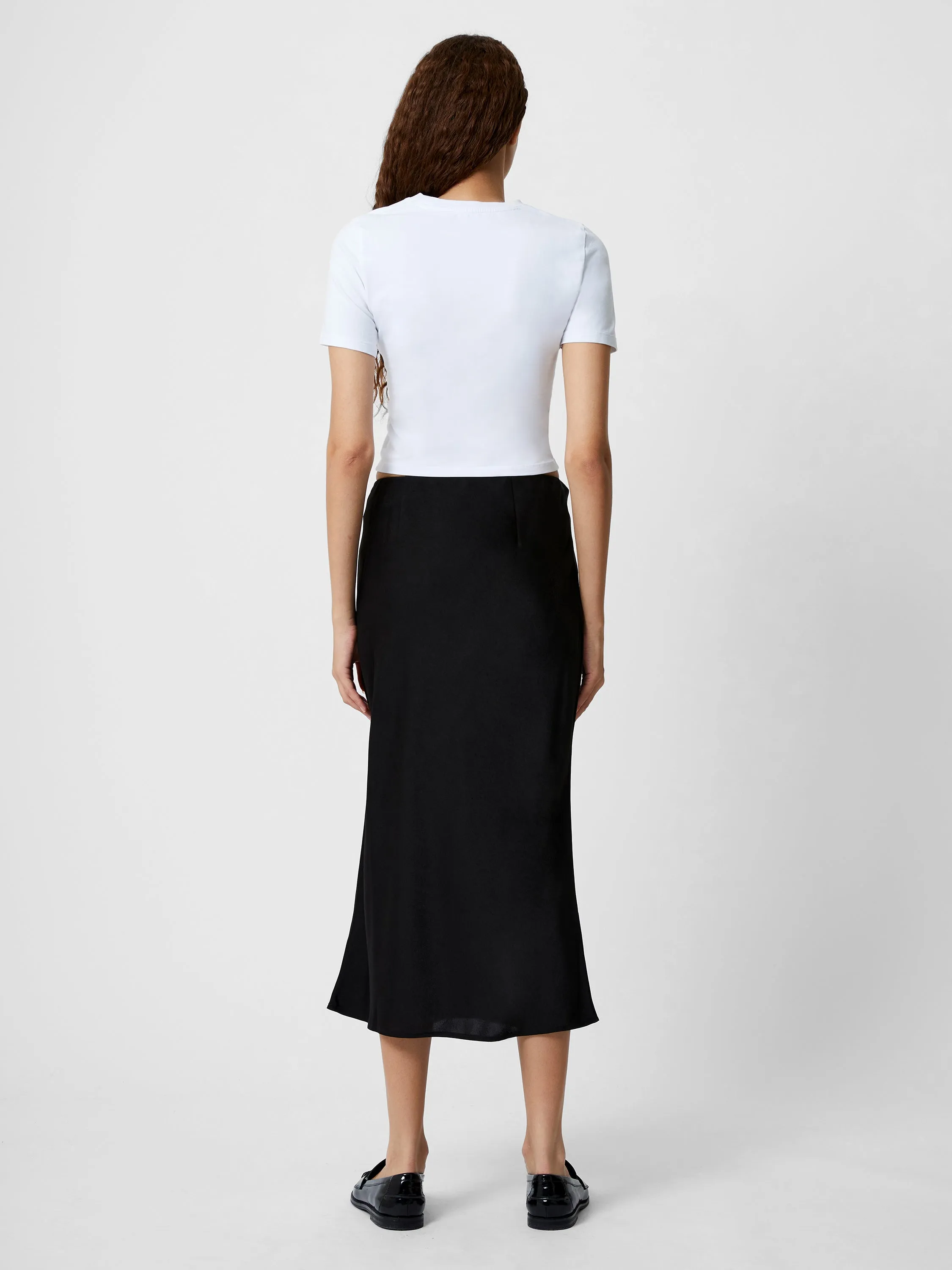 Satin Slip Midi Skirt