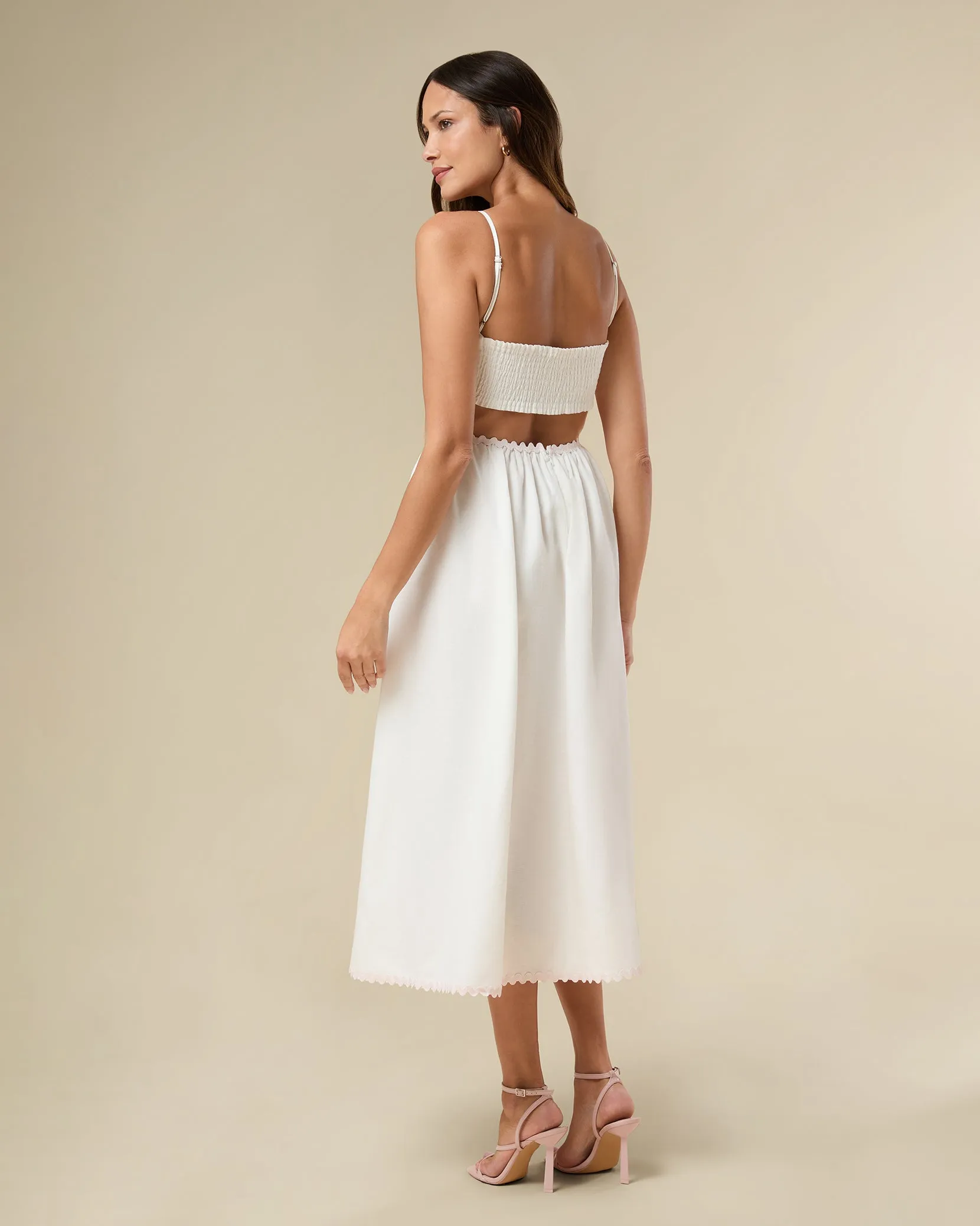 Scallop Midi Dress