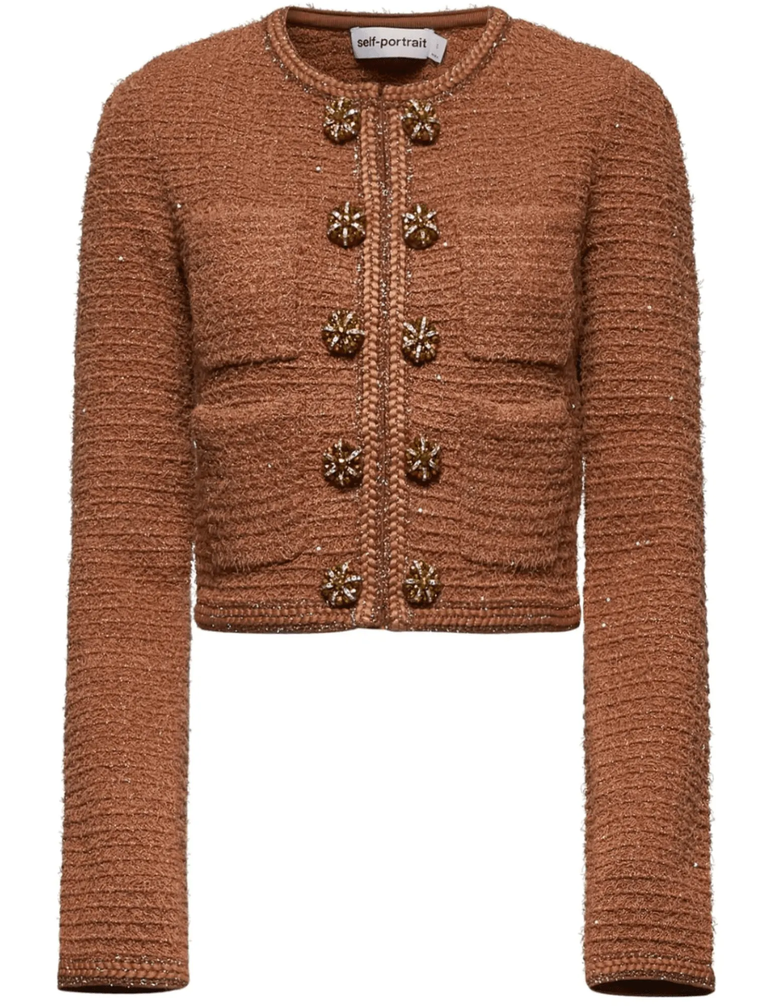 Self-Portrait Textured Knit Jacket