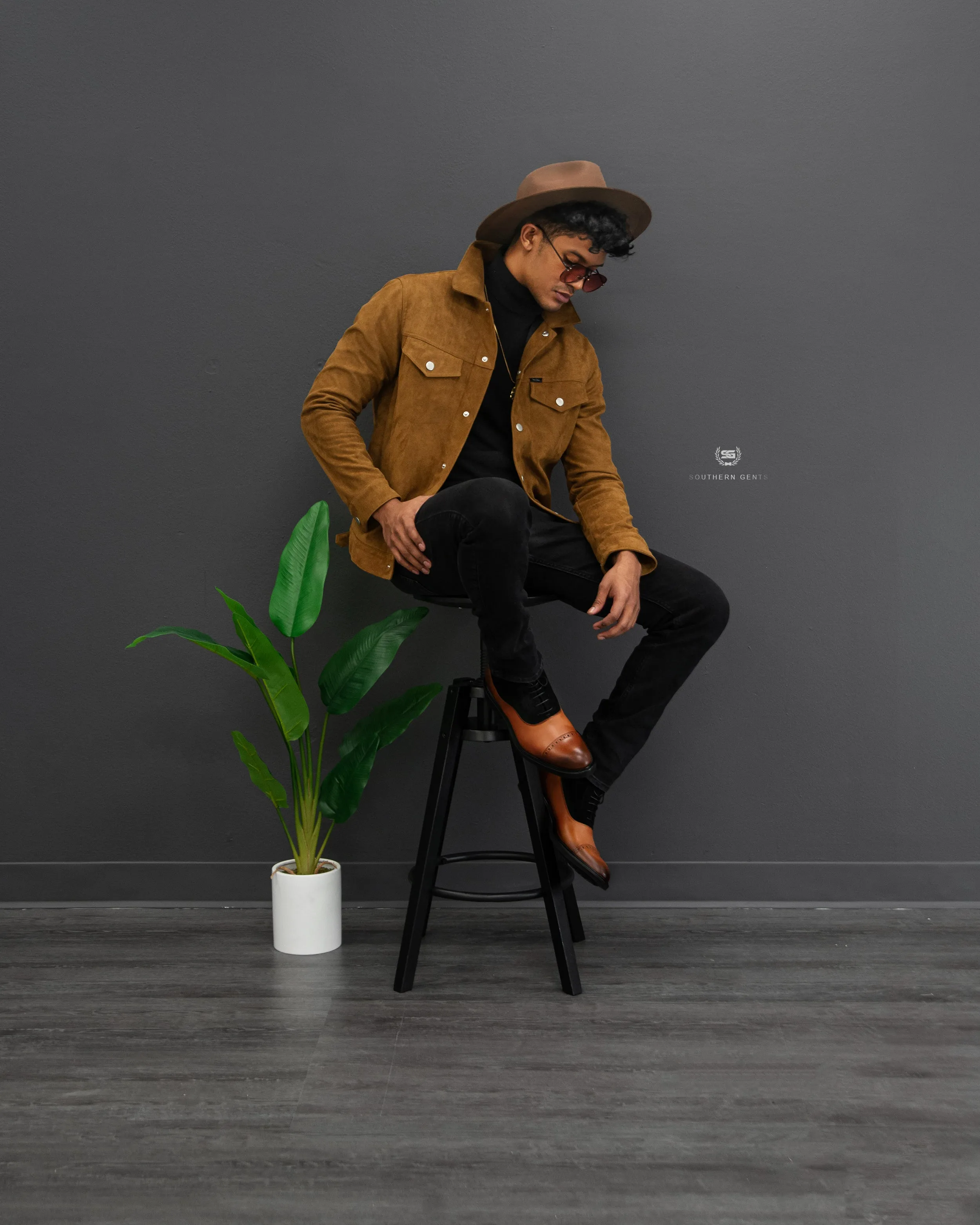 SG Vegan Suede Trucker Jacket - Rust