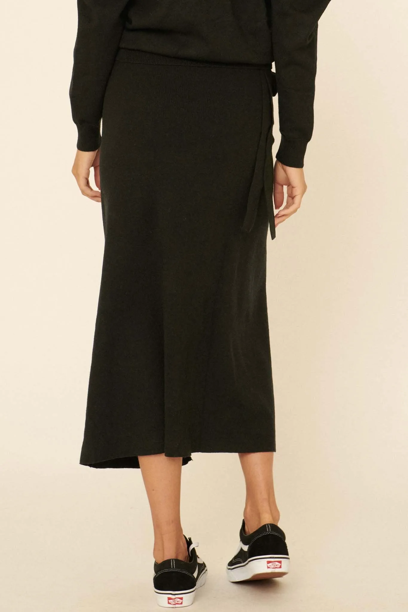 Simply Chic Wrap Midi Sweater Skirt