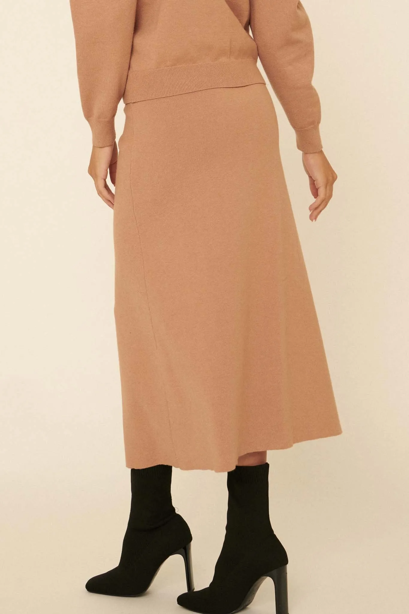 Simply Chic Wrap Midi Sweater Skirt