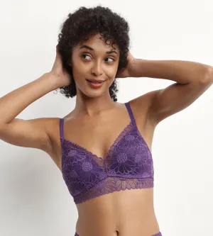 Soutien-gorge triangle paddés en dentelle Violet Fais-Moi Une Fleur