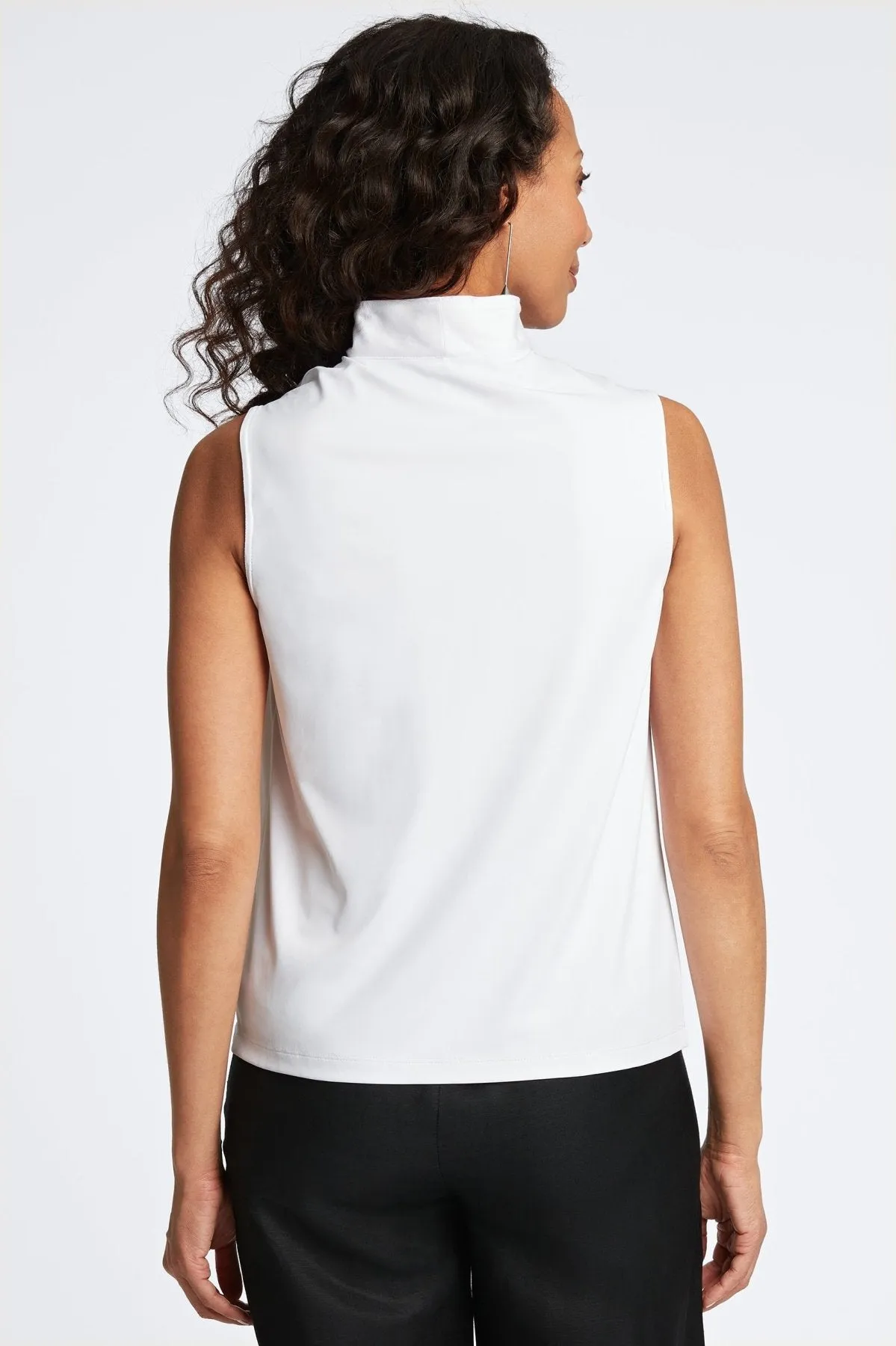 Tammy Knit-Woven Ruffle Collar Layering Tank