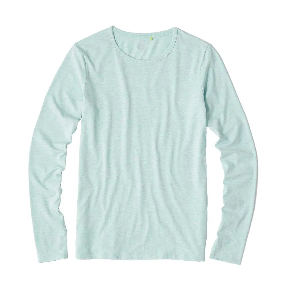 Tasc Womens Nola Crew Neck Long Sleeve T-Shirt - Joyful Blue Heather