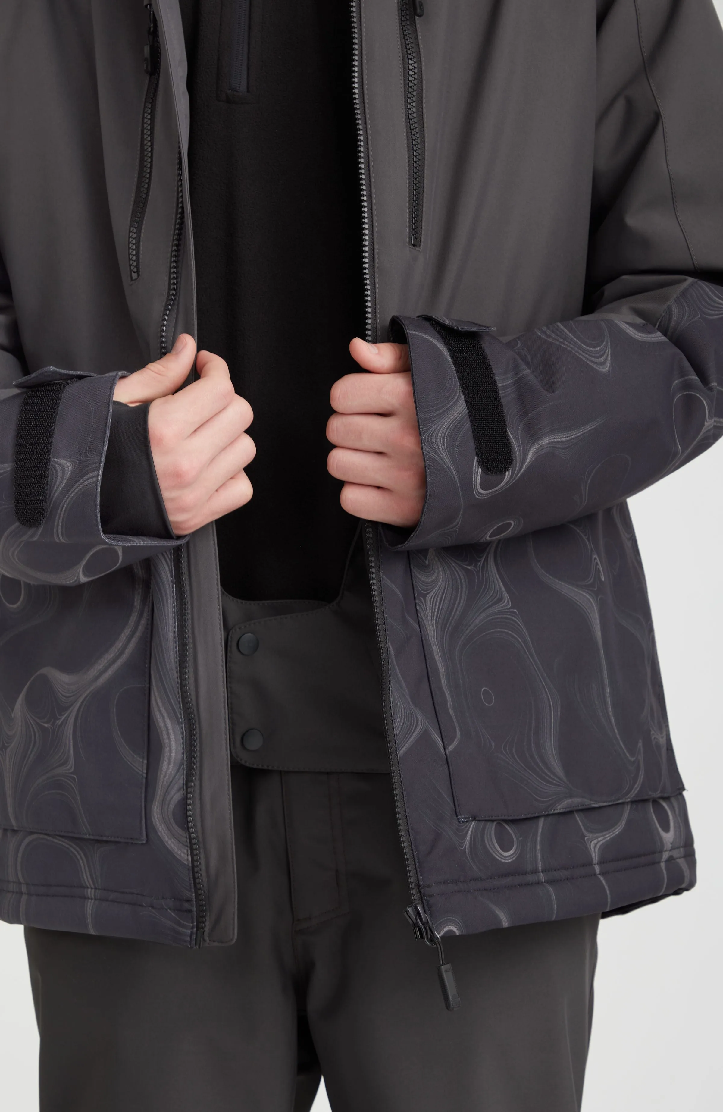 Texture Snow Jacket | Black Out Colour Block