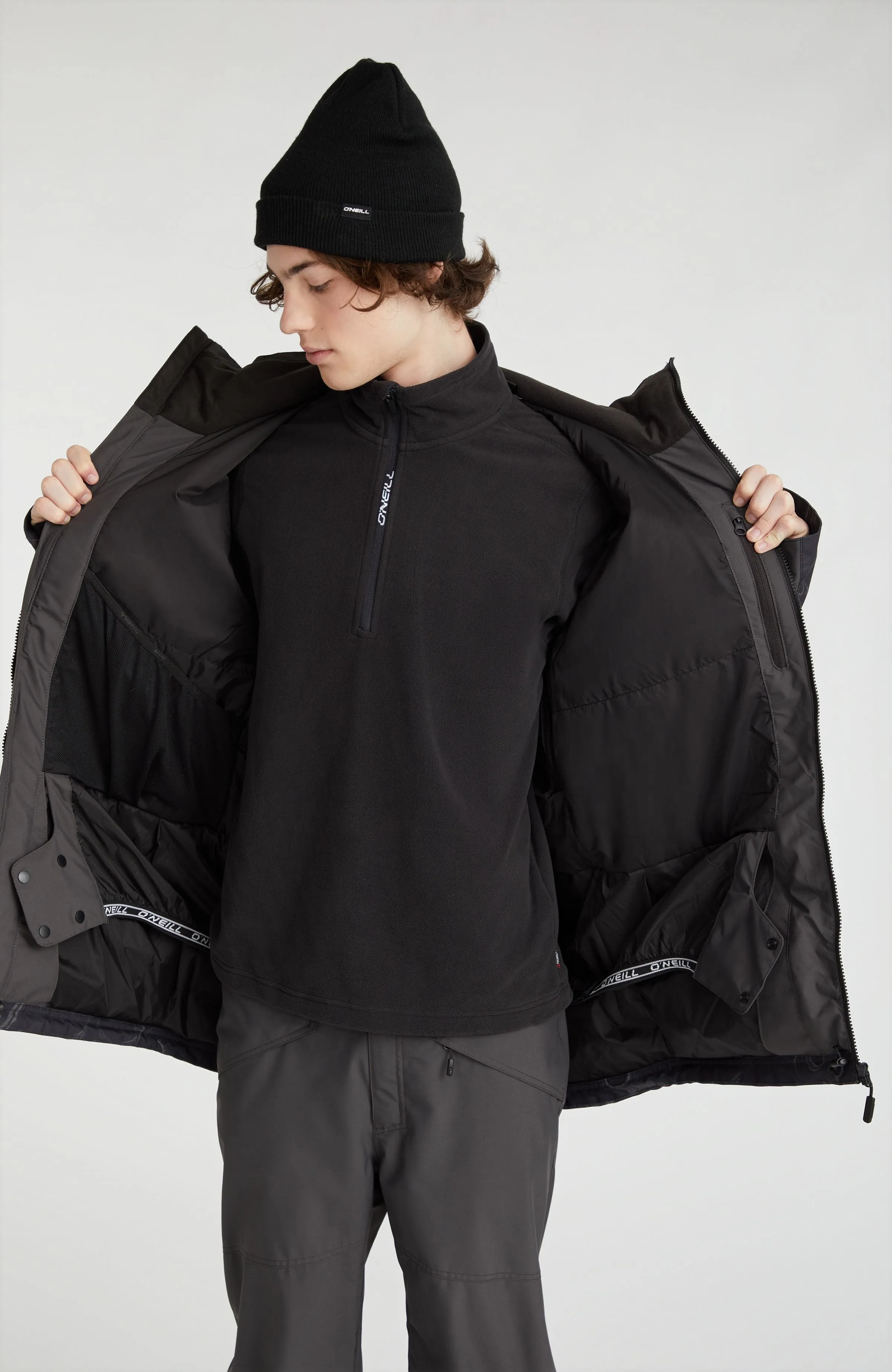 Texture Snow Jacket | Black Out Colour Block