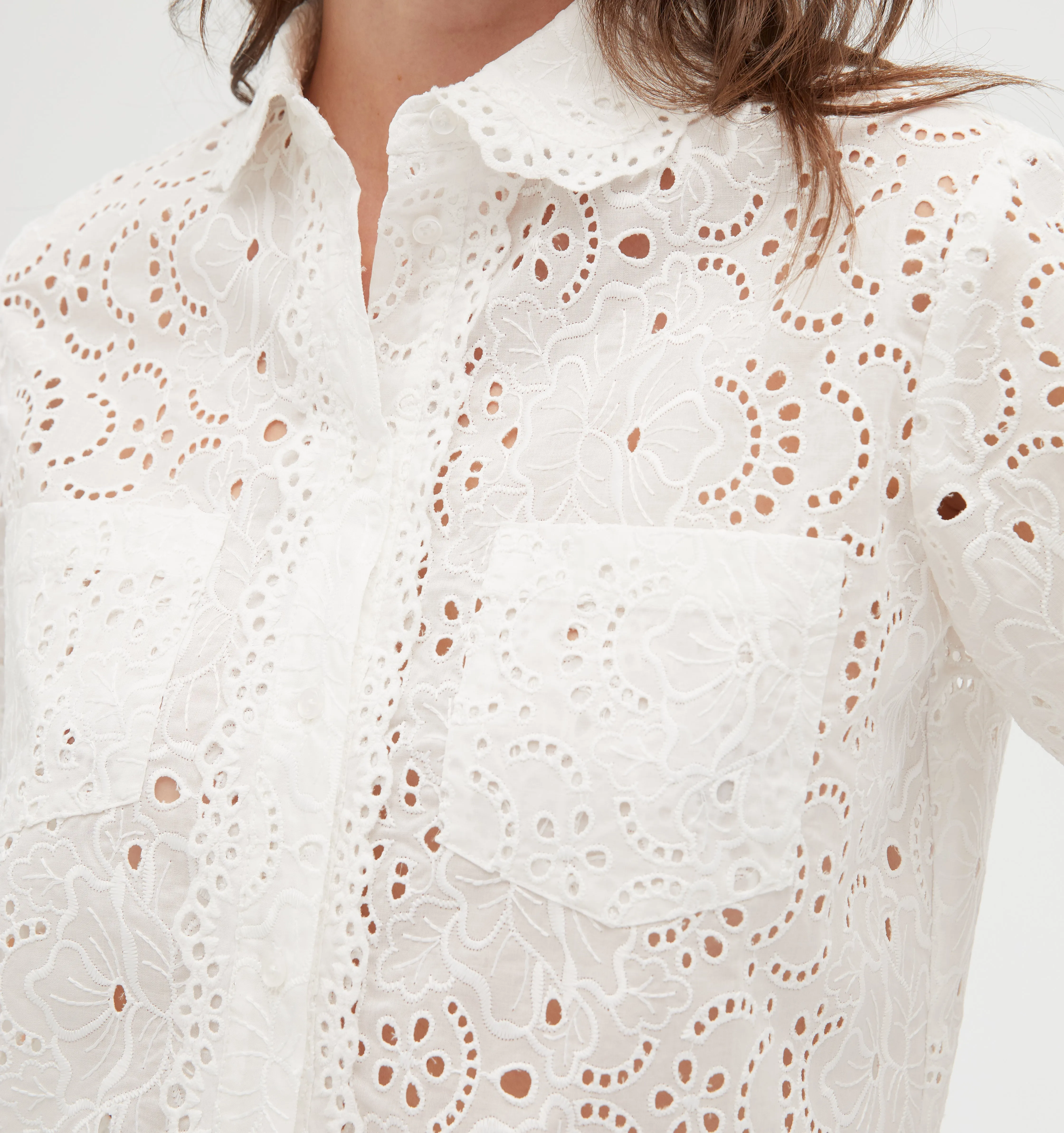 The Annette Top - White Broderie Anglaise