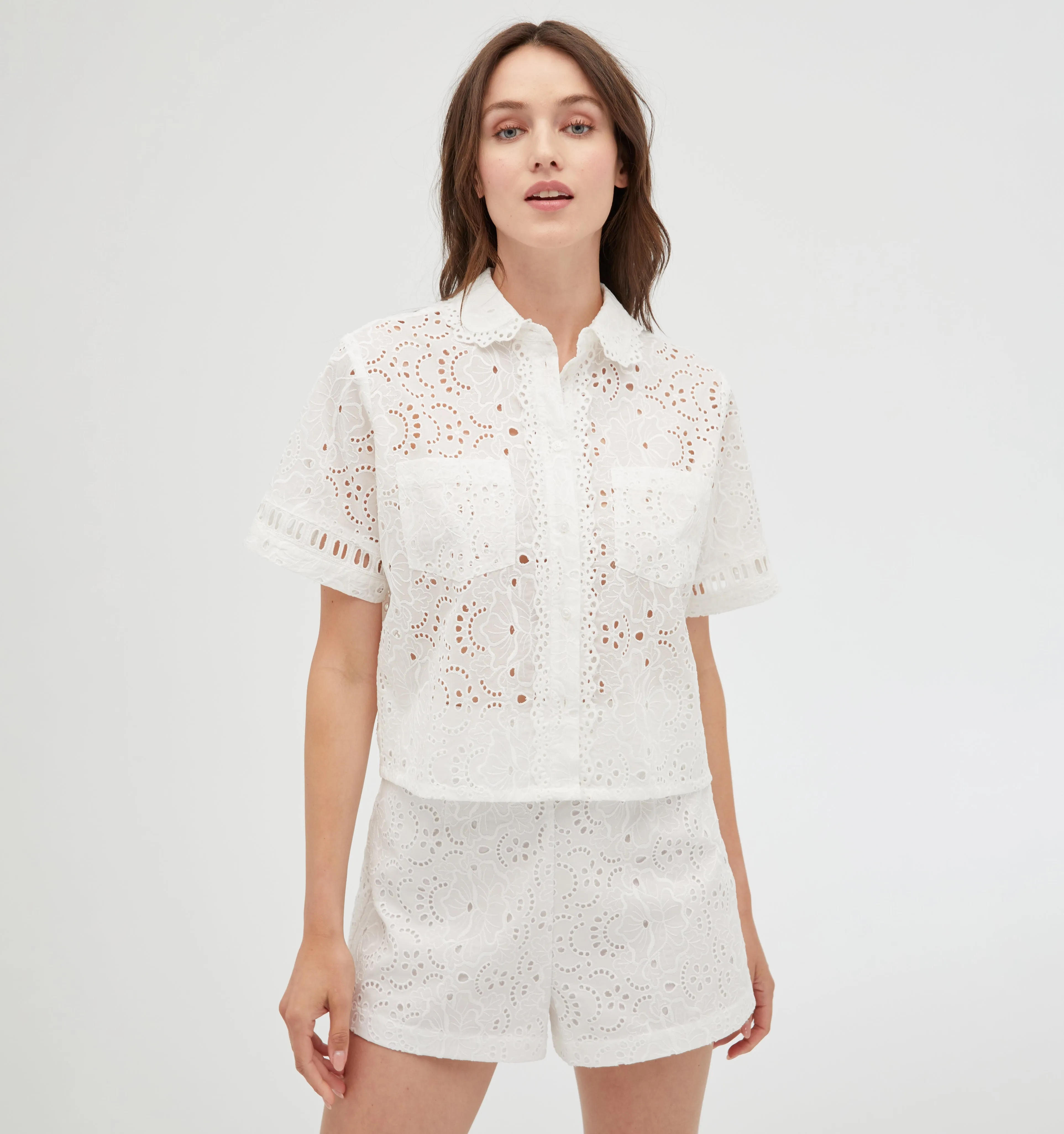 The Annette Top - White Broderie Anglaise