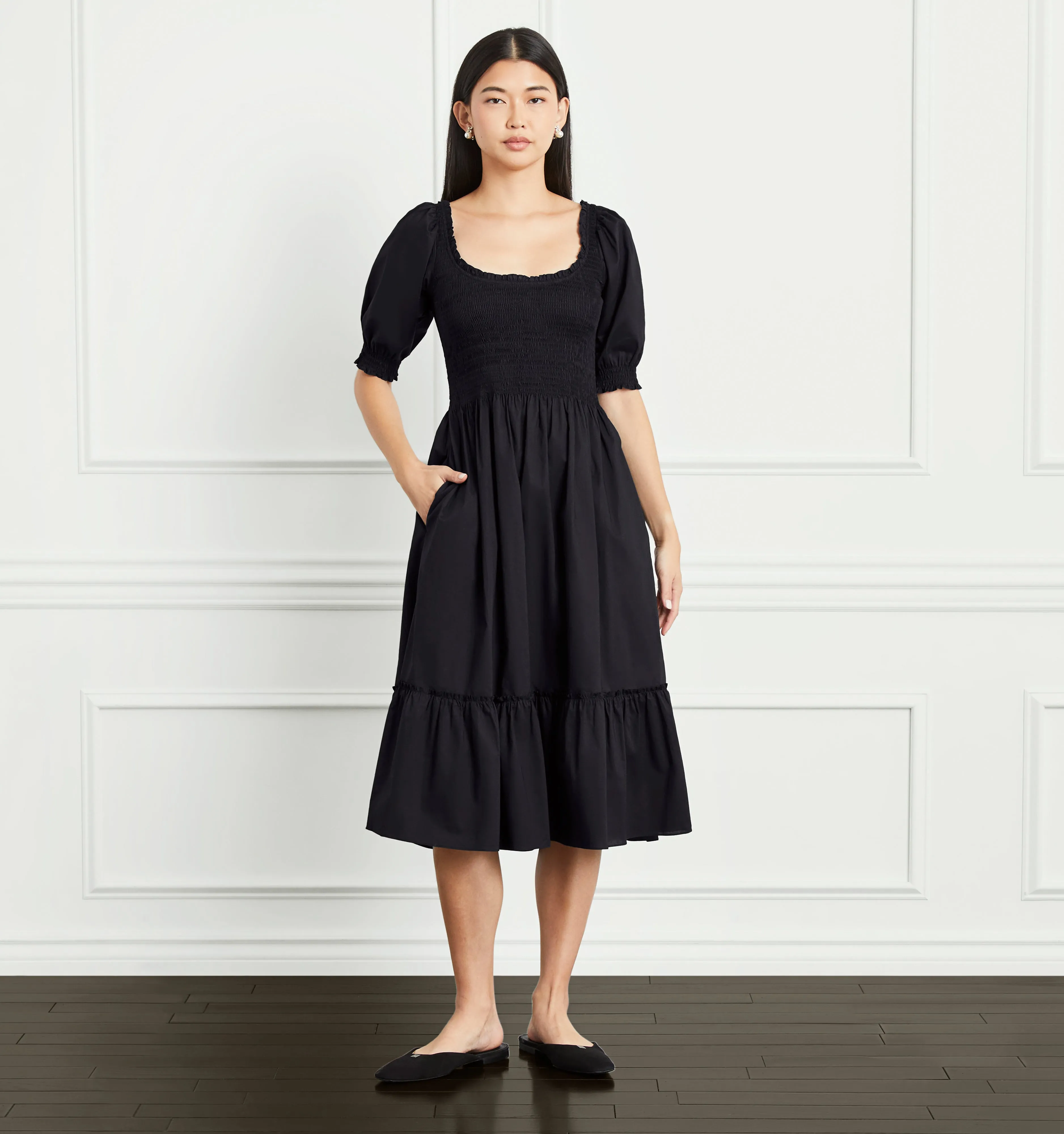 The Louisa Nap Dress - Black Cotton