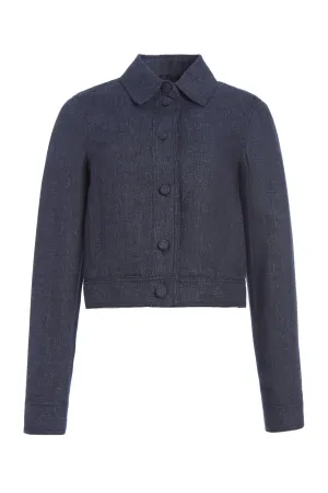 Thereza Jacket in Navy Linen Virgin Wool