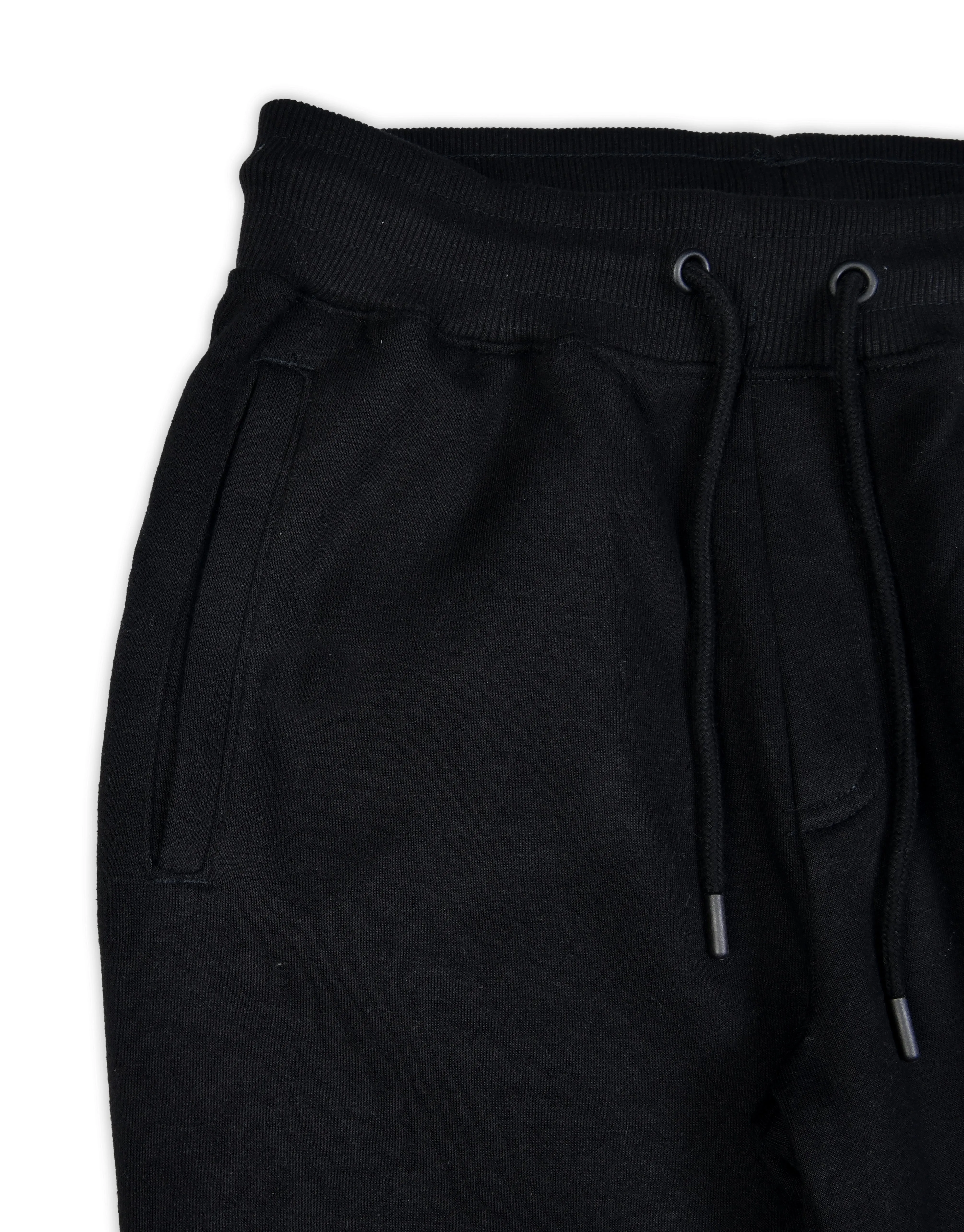 Unisex Fleece Short Leg Trouser-Black