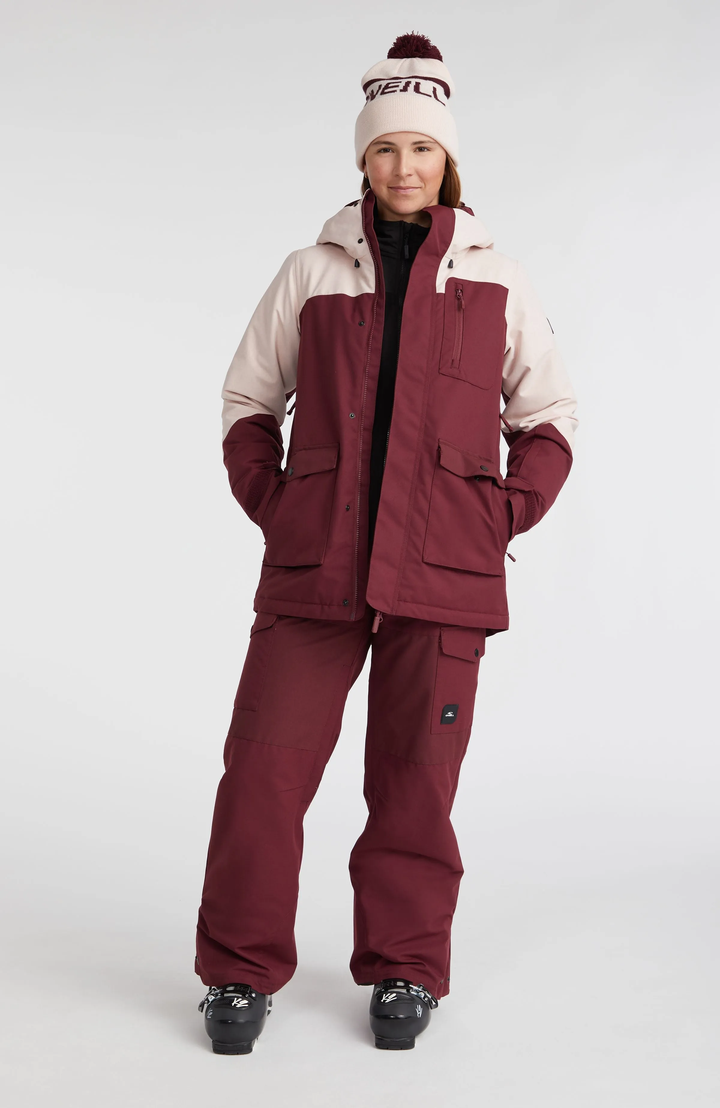 Utility Snow Jacket | Windsor Wine Colour Block