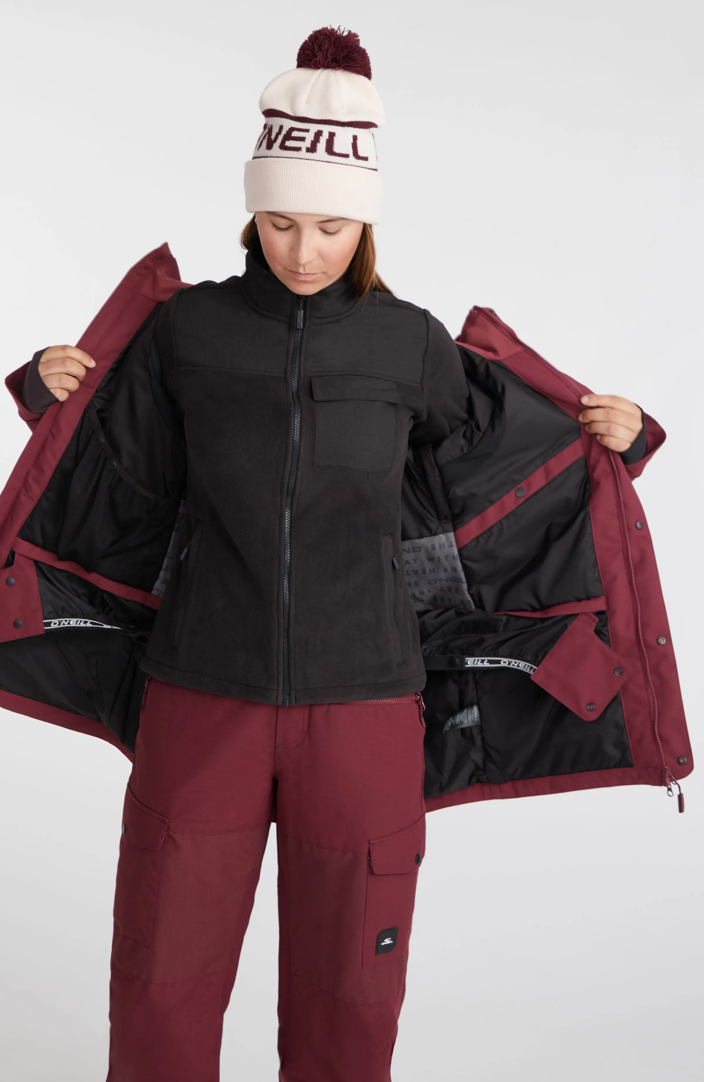 Utility Snow Jacket | Windsor Wine Colour Block