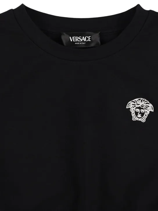 Versace   Cotton jersey cropped t-shirt 