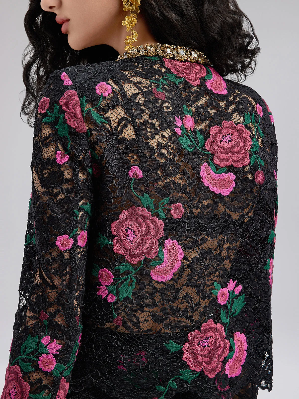 Vintage Lace Embroidered Jacket