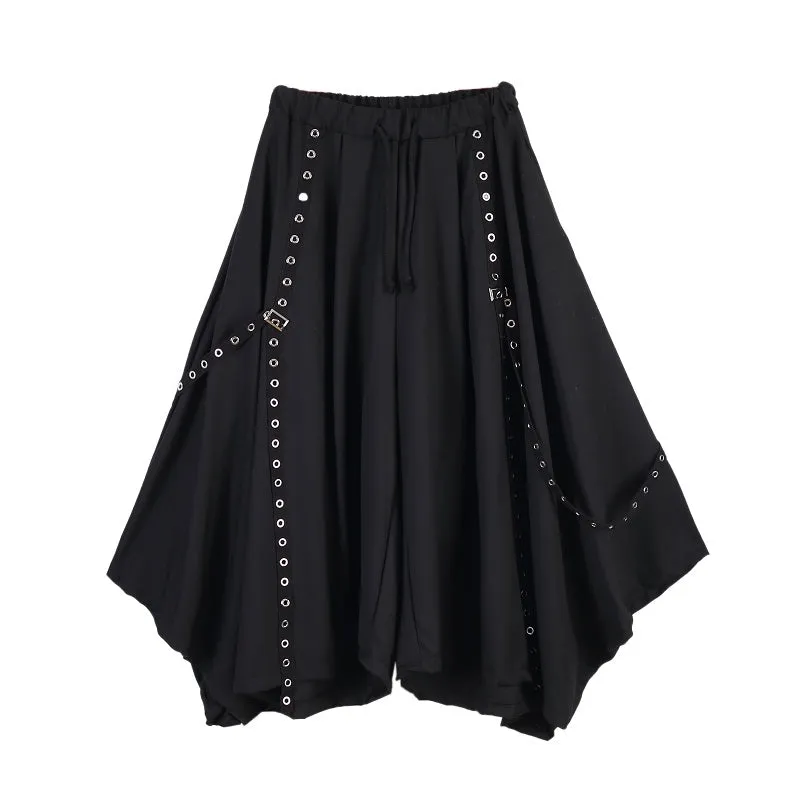 Webbing Irregular Oversized Wide-leg Culottes