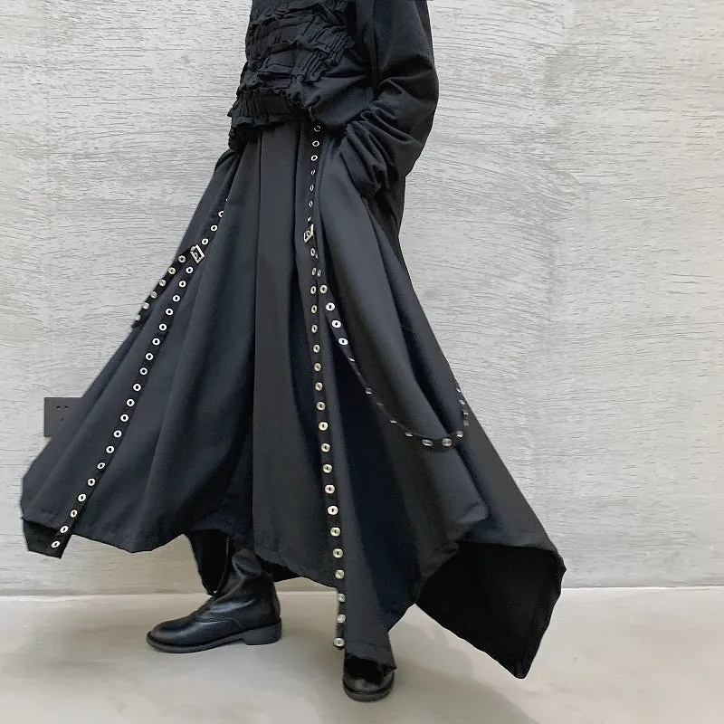 Webbing Irregular Oversized Wide-leg Culottes