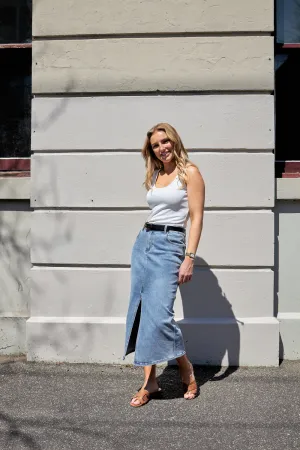 Willow Denim Midi Skirt