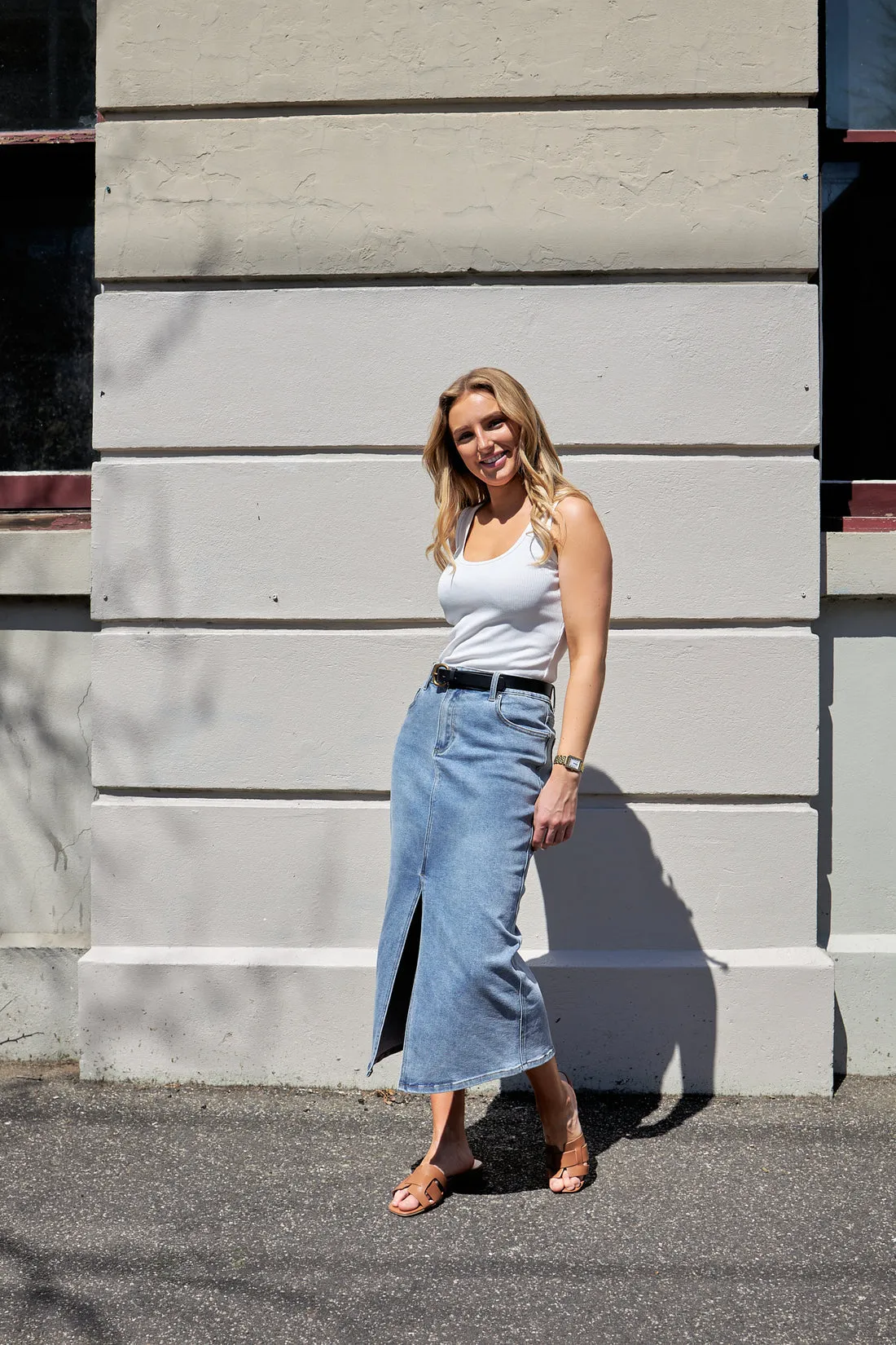 Willow Denim Midi Skirt