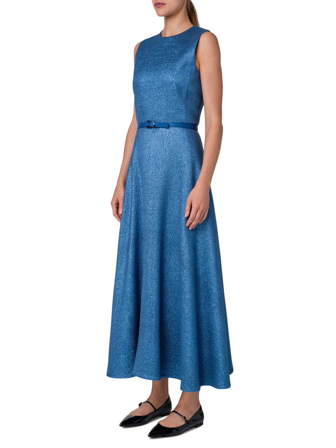 Wool Silk Lurex Midi Dress