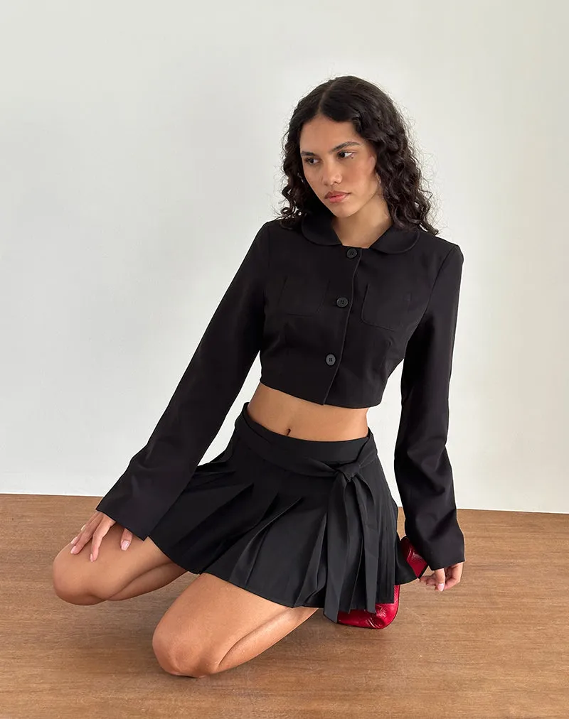 Zaviya Cropped Jacket in Black