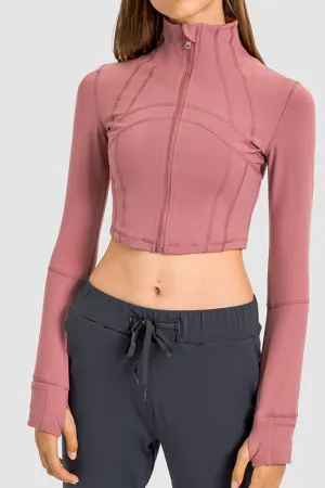 ZIP UP CROPPED SPORTS JACKET