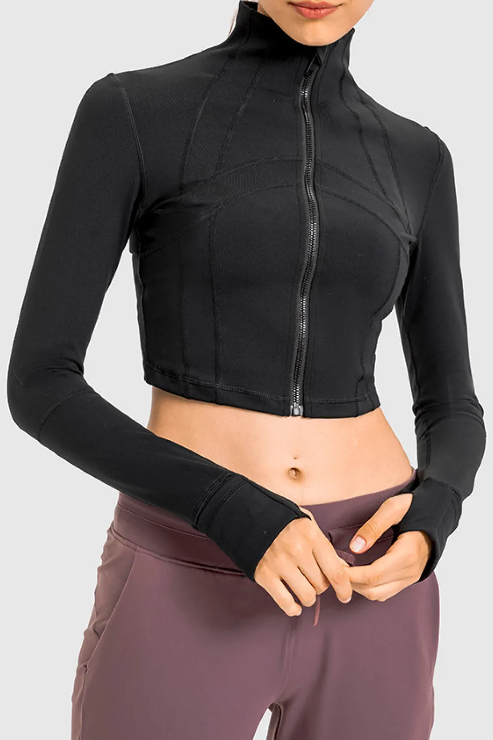 ZIP UP CROPPED SPORTS JACKET