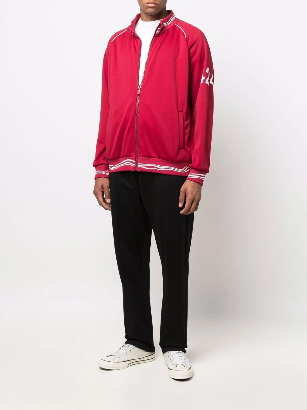 ZIPPED TRACK JACKET RED